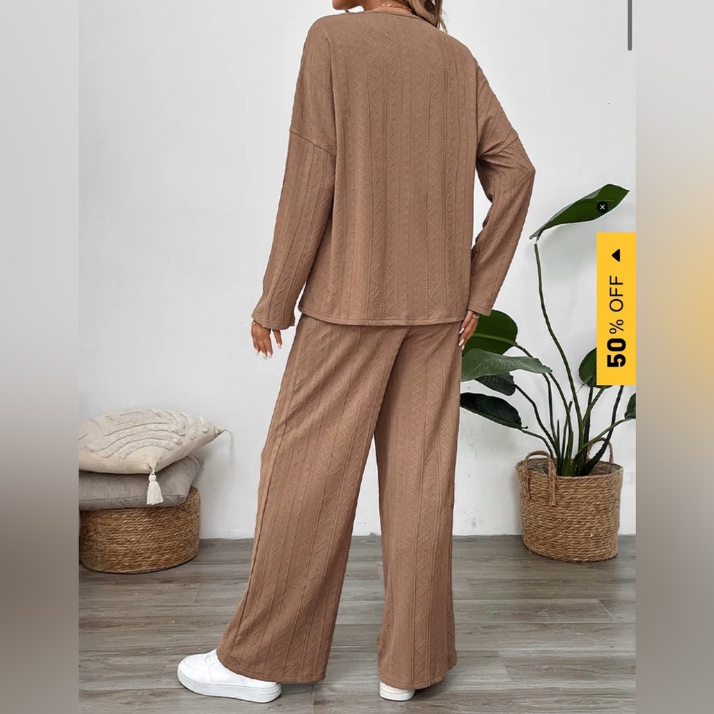 Pink Ribbed Pajama/Lounge Set - Picture 4 of 5